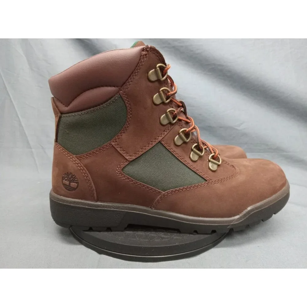 Timberland Boys Field Boot 6 Inch Waterproof Brown Green Size 7 NEW NO BOX! - Picture 9 of 11